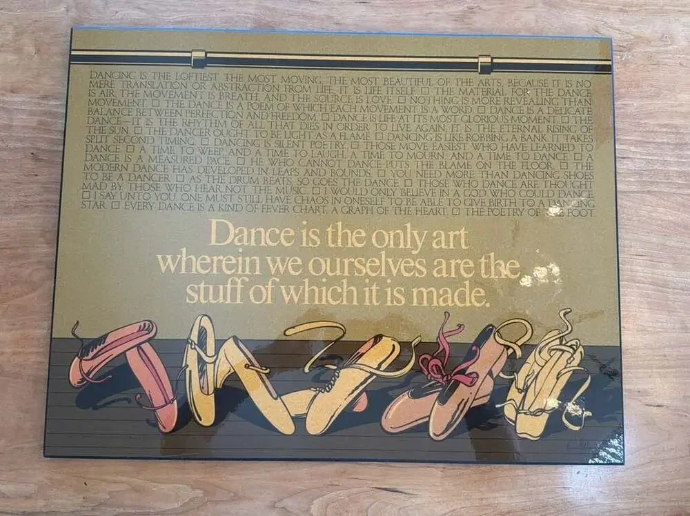 Vintage 1982 Kenneth Grooms Dance‎ Ballet Art Plaque 18x23